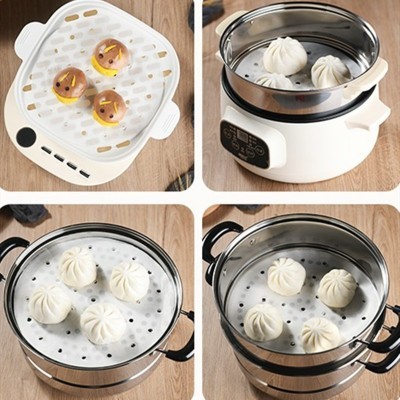 批发食品级蒸笼垫纸蒸包子纸硅油纸圆形笼屉纸烘焙纸一次性蒸笼纸