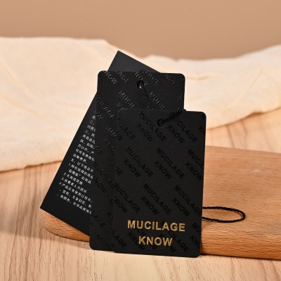 吊牌标签印刷 女装吊牌通用挂牌 吊牌烫金设计制作 高档商标吊卡图2