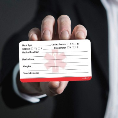 厂家直销红色医疗信息证件卡紧急医疗联系人详细信息证件卡片批发