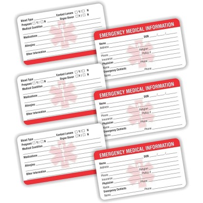 厂家直销红色医疗信息证件卡紧急医疗联系人详细信息证件卡片批发图2
