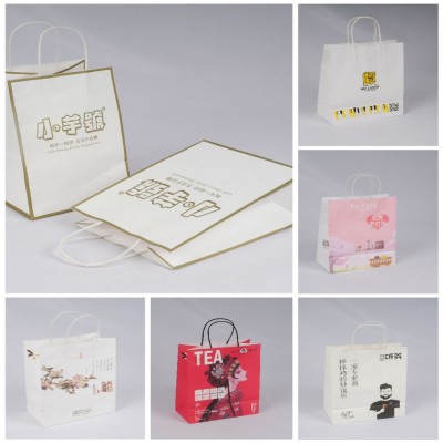 空白牛皮纸袋批发定制服装店购物礼品包装袋外卖手提袋纸 袋子现货图4