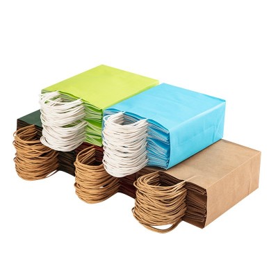 空白牛皮纸袋批发定制服装店购物礼品包装袋外卖手提袋纸 袋子现货图5