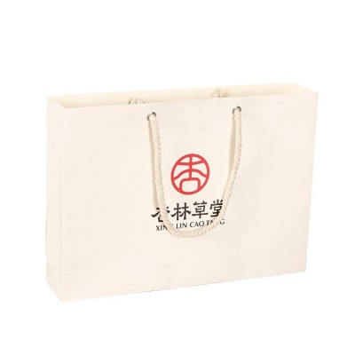 纸袋定做 企业广告礼品购物包装 手提绳子加强版白卡牛皮纸袋定做图5