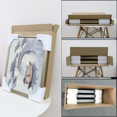 装饰画框婚纱相框打包纸箱 油画扁平白色纸箱 长正方形包装盒东莞图4