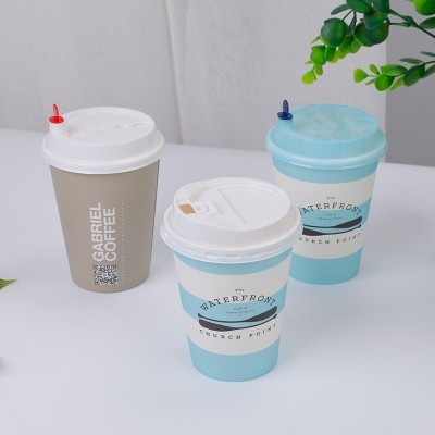 加厚一次性牛皮广告奶茶纸杯印刷logo豆浆饮料咖啡外卖打包纸杯子图5
