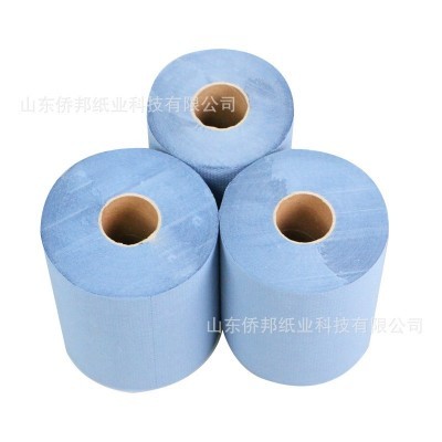蓝色擦手纸一次性纯木浆混浆可定制logo颜色商场酒店用图3