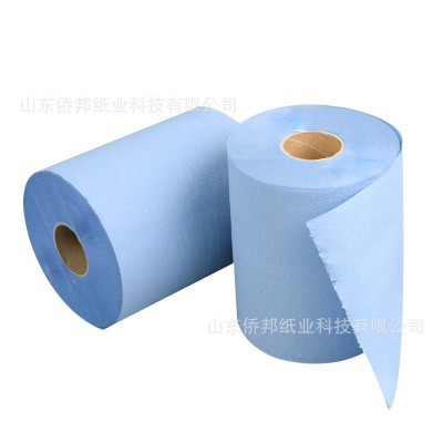 蓝色擦手纸一次性纯木浆混浆可定制logo颜色商场酒店用图2