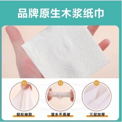 餐饮盒装纯木浆纸巾 宣传logo盒装纸巾 广告纸巾 餐巾纸 方盒图2
