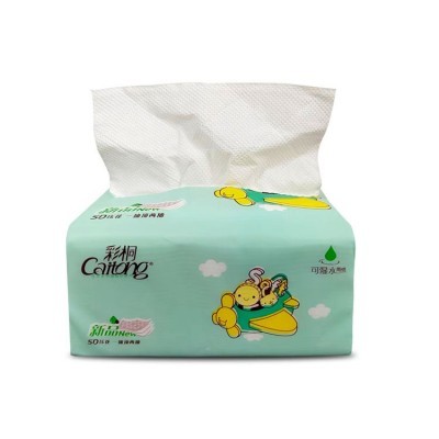 彩桐抽纸家用实惠装纸巾复合压花可湿水纸巾餐饮纸巾图4