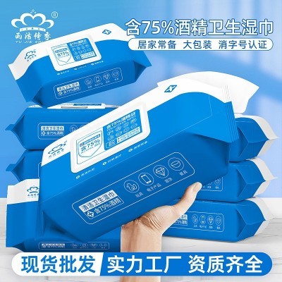 80抽一次性卫生湿巾清洁杀菌消毒湿纸巾大包75度酒精湿巾大量批发图2