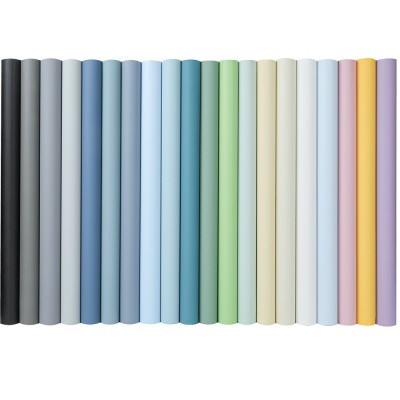 墙纸自粘批发纯色白色 卧室客厅加厚防水防潮壁纸pvc背景墙翻新贴图4