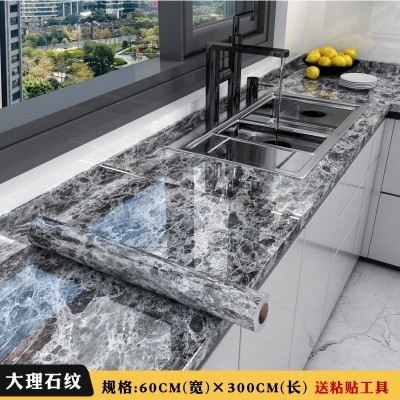 厂家批发自粘仿大理石纹贴纸防水防油耐高温厨房家具翻新墙壁贴纸图3