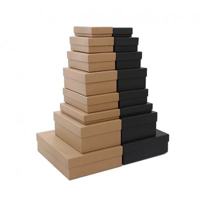 现货长方形礼品盒天地盖纸盒伴手礼牛皮纸大号礼盒黑色礼物盒包装图4