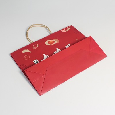 外卖食品手提袋白卡纸礼品袋手提咖啡打包袋烘焙包装食品零食袋子图5