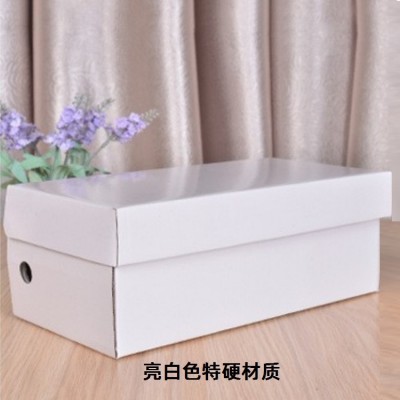 鞋盒纸盒现货批发小批量印刷鞋盒子折叠翻盖瓦楞快递包装 收纳盒子图2