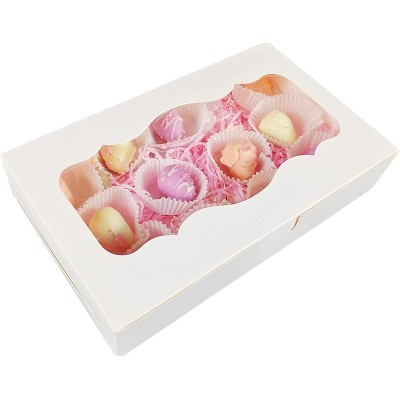 7 10英寸烘焙糕点纸盒曲奇饼干甜甜圈包装纸盒情人节蛋 糕包装礼盒图3