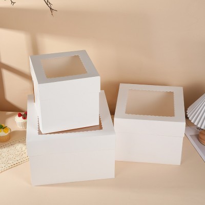 跨境亚马逊新款蛋糕盒西点盒面包盒生日蛋糕盒烘焙甜品蛋糕包装盒