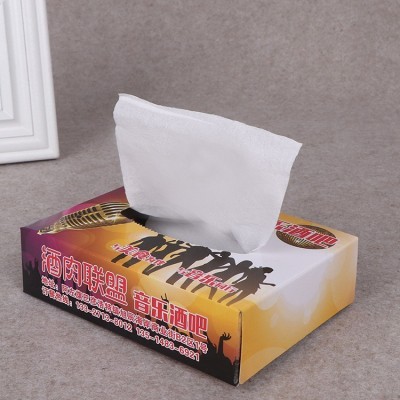 生产批发酒吧ktv原生木浆盒装抽纸优质广告宣传卫生餐巾纸图4