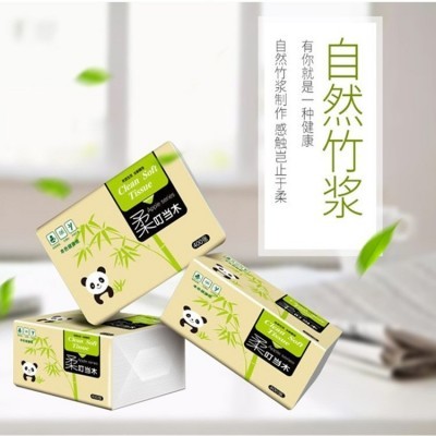 厂家供应竹浆抽纸妇婴面巾纸餐巾纸家用卫生纸402张三层超柔
