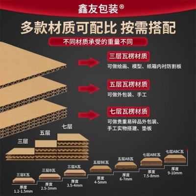 定做a4纸板订制diy手工硬纸板五层加厚特硬快递打包瓦楞纸 板定制图3