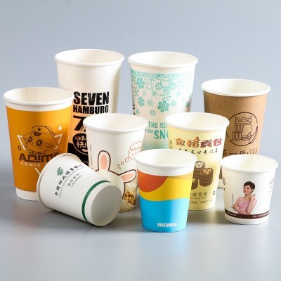 奶茶纸杯一次性杯子印LOGO加厚咖啡杯套冷热饮外卖图3