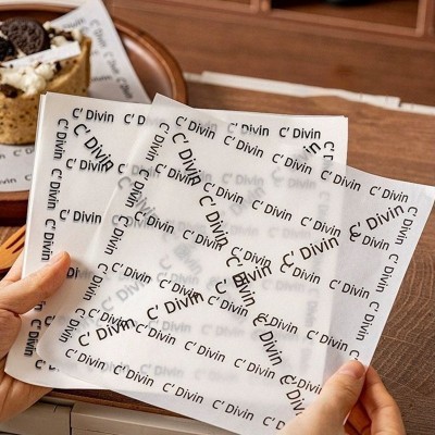 英文防油纸汉堡包装纸食品法文餐盘纸吸油纸商用薯条炸鸡防油垫纸