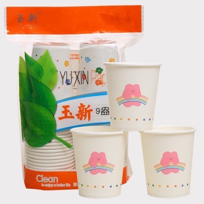 源头厂家一次性家用纸杯 加厚9盎司广告杯 办公室商务茶水杯图4