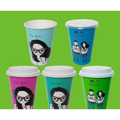 涂布纸纸杯 奶茶纸杯 国潮纸杯纸碗 纸桶各类型纸杯纸碗 厂价直销图2