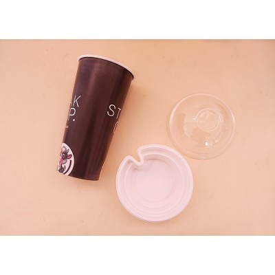 晨露 定制 时尚 热销 韩国 牛排杯 带 杯托 杯盖吸管免费设计印刷图3