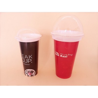 晨露 定制 时尚 热销 韩国 牛排杯 带 杯托 杯盖吸管免费设计印刷图4