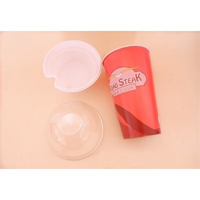 晨露 定制 时尚 热销 韩国 牛排杯 带 杯托 杯盖吸管免费设计印刷图5