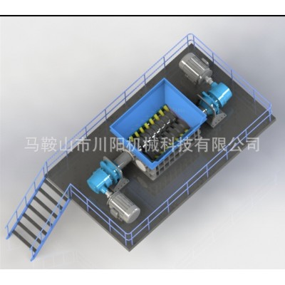双轴撕碎机大型撕碎机粉碎设备废旧塑料纸厂废钢撕碎机塑料破碎机图2