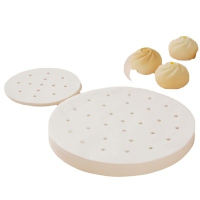 圆形蒸笼纸包子馒头空气炸锅小笼包防粘吸油纸垫盘纸羊皮纸硅油纸图2