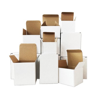 正方形白盒三层特硬白色牛皮纸盒纸箱批发翻盖瓦楞折叠方形包装盒图4