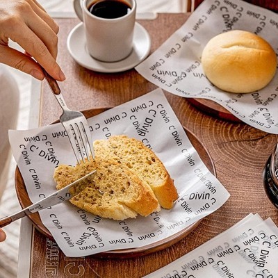 摆摊法文蛋糕提拉米苏分隔纸汉堡三明治包装垫纸油炸类食物 防油纸图5