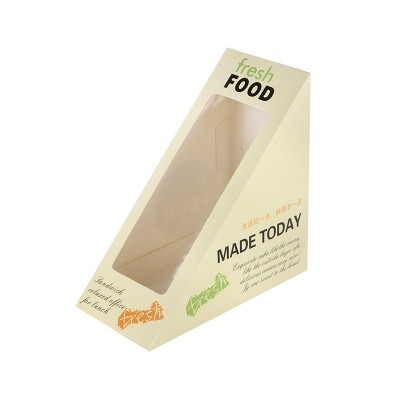 三明治包装盒子三文治纸盒三角形袋透明开窗便当烘焙蛋糕图3