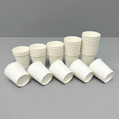 一次性纸杯批发加厚款咖啡杯奶茶杯广告杯3oz白色热饮杯厂家现货图2