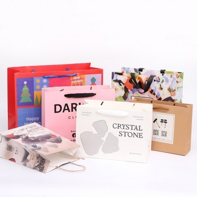 白卡纸礼品袋加厚女装服装手提纸袋包装袋制作白卡覆膜方底购物袋图2