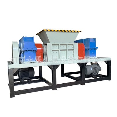 书本档案袋撕碎机 报纸文件撕毁粉碎机 600型加厚纸管双轴撕碎机图4