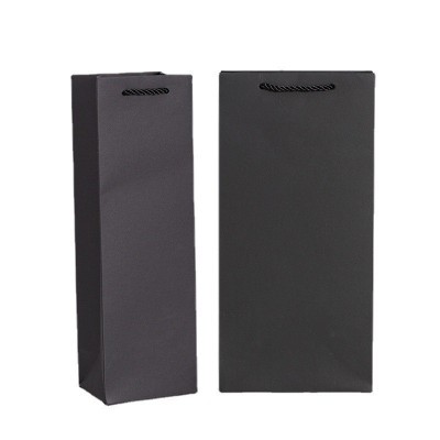 现货黑卡高端红酒纸袋单双只葡萄酒包装袋子加厚红酒袋厂家批发图5