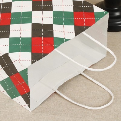 牛皮纸袋定制印方格logo外卖打包袋手提袋礼品包装袋定做纸袋订做