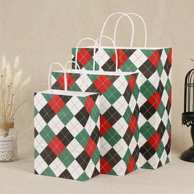 牛皮纸袋定制印方格logo外卖打包袋手提袋礼品包装袋定做纸袋订做图4