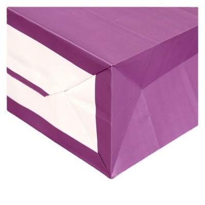 现货外卖紫色白牛皮纸袋批发手提服装包装袋礼品纸购物袋印刷logo图4