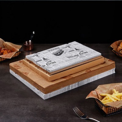 现货批发餐盘隔油吸油美式防油垫纸 炸鸡薯条汉堡三明治包装纸图5