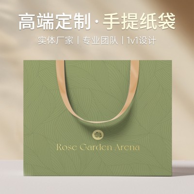 手提袋红色服装店白卡纸袋子设计圣诞节牛皮纸高级感礼品纸袋定制图3