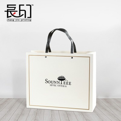 批发服装白卡纸袋通用礼品包装袋购物手提袋厂家直销定制印 logo图3