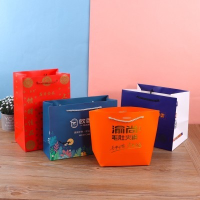 批发制加厚白卡纸服装购物袋广告礼品手提外卖打包 支持印制LOGO图4