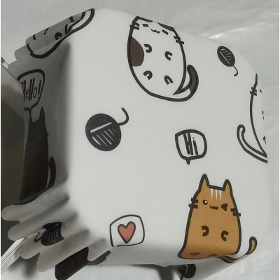 厂家供应 45*45*25方形PET淋膜蛋糕纸杯食品烘焙包装纸杯多款图案图2