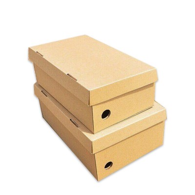 牛皮纸鞋盒定制现货定制男女运动鞋包装盒 定做翻盖收纳礼品盒图3