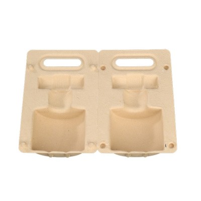 纸浆包装盒酒瓶内托防震防尘可降解纸浆盒玻璃红酒白酒瓶 纸浆模塑图2